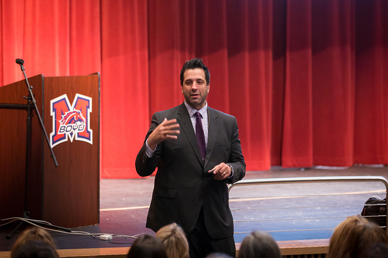 George Couros speaking in front of the audience