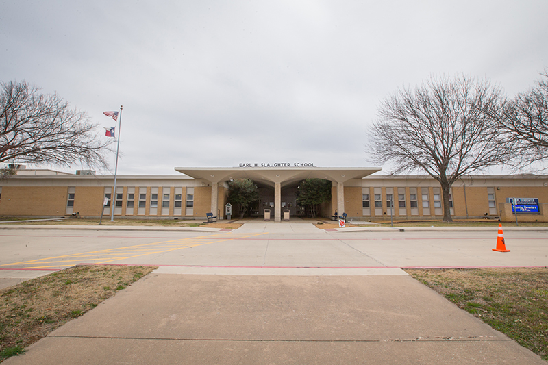 wide view of front of Slaughter Elementary