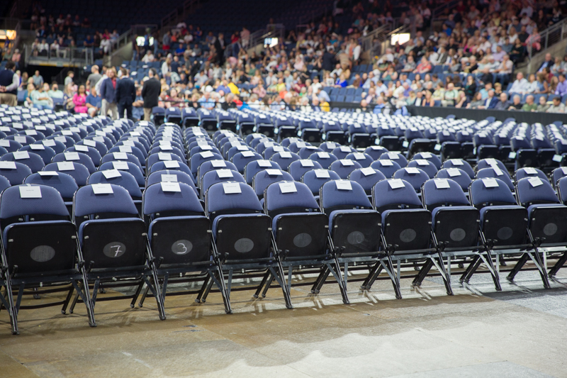 empty chairs waiting for graduates
