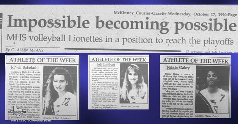 clippings about the volleyball team's impossible season