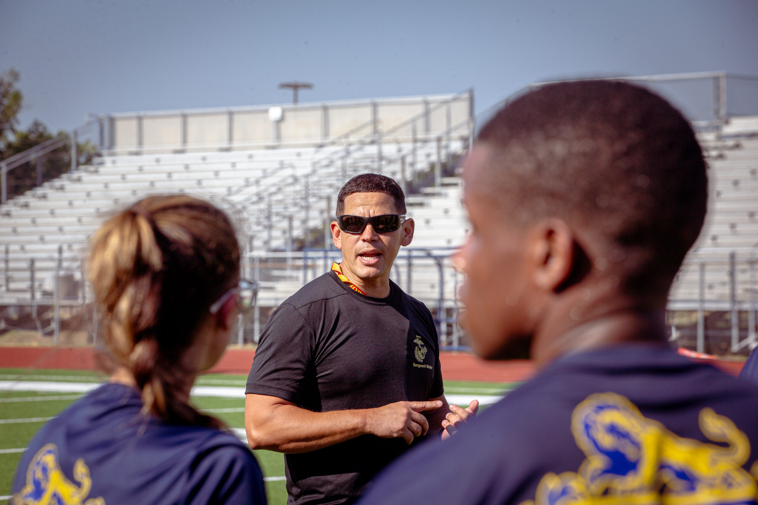 Hernandez speaking to cadets