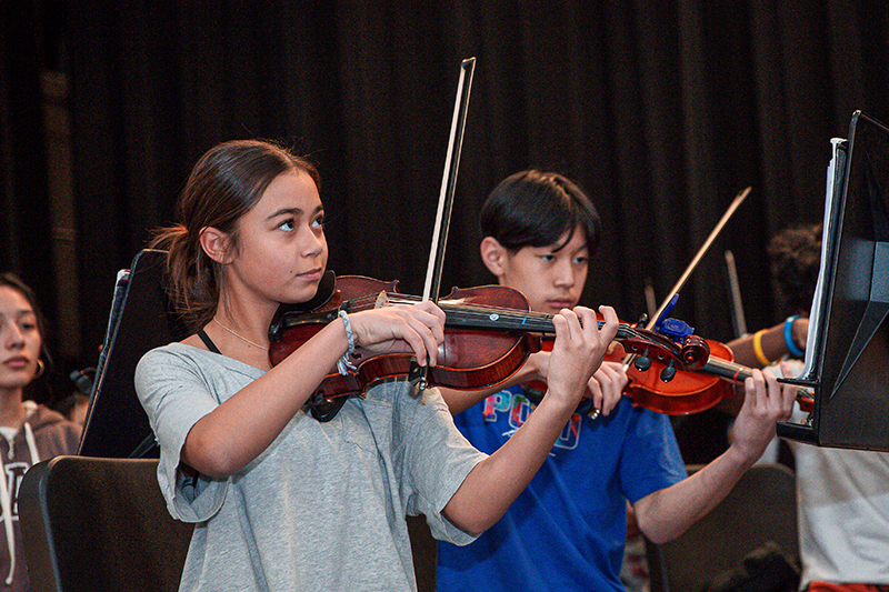 female and male violin players