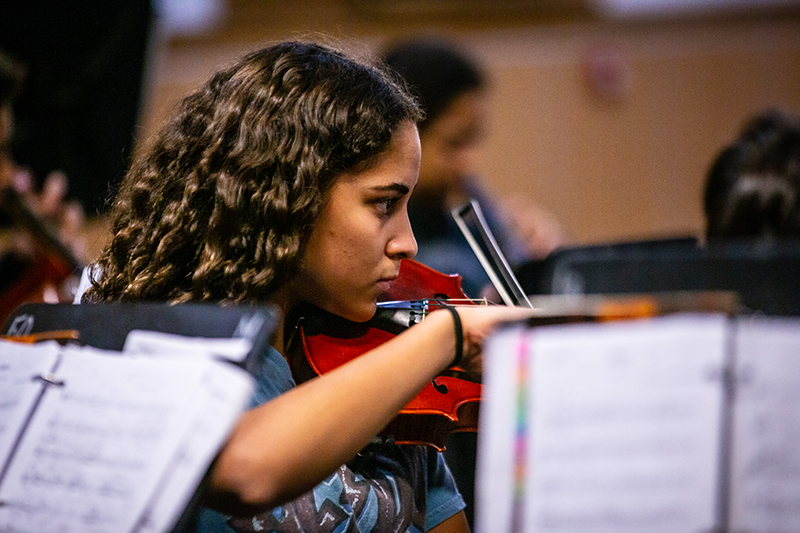 female violin player